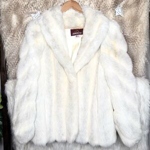 Vintage Jordache Women's White Fur Coat